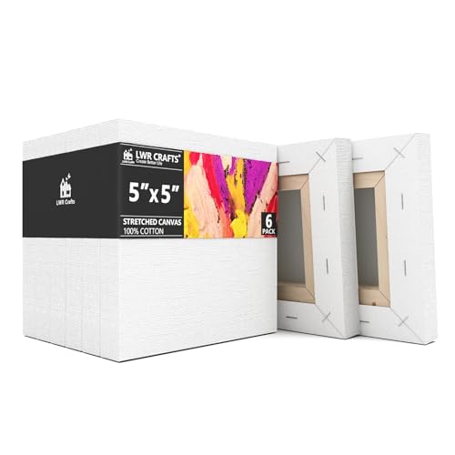 Stretched Canvas 5" X 5" Pack of 6 - size: 5"x5"x6 (standard)