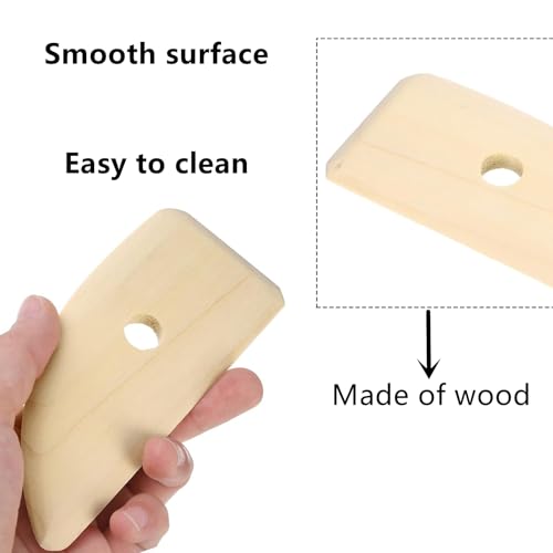 4 Pcs Pottery Ribs Wooden Clay Ceramic Sculpting Tools, 12cm x 5cm