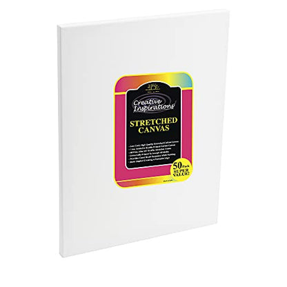 Stretched Canvas Packs - Multipack Low Cost Stretched Canvas for Artists, Painting, Professionals, & More! - [50 Pack - 11x14] - size: 11x14