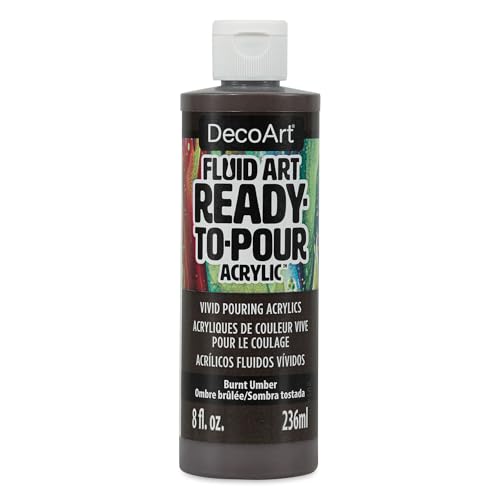 Deco Art DecoArt FluidArt Ready-To-Pour Acrylic Paint 8oz-Burnt Umber - color: Burnt Umber