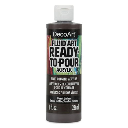 Deco Art DecoArt FluidArt Ready-To-Pour Acrylic Paint 8oz-Burnt Umber - color: Burnt Umber