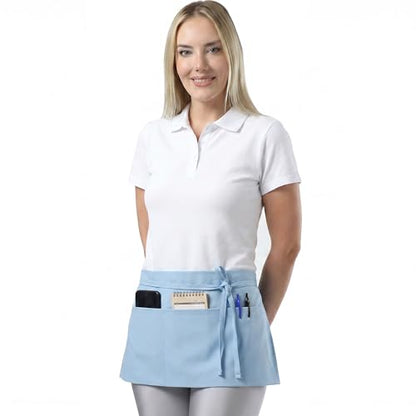 TOSHE Waist Apron 3 Pockets Waterdrop Resistant Cotton Server,Chef,Waitress - color: Light Blue