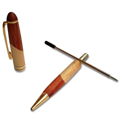 Luxury Wood Ballpoint Pen Set & Fancy Pen Box for Men Gift Desk Nice Pens - color: Ballpoint pen