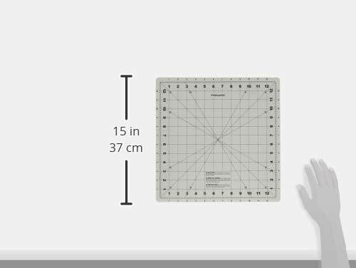 Fiskars 14" x 14" Rotating Self Healing Cutting Mat for Fabric Squares | Makes Cutting Fabric Squares Easy, Perfect for Quilting, Sewing and Craft Projects, Self-Healing Mat, Gray - size: 14"L x 14"W
