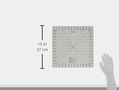 Fiskars 14" x 14" Rotating Self Healing Cutting Mat for Fabric Squares | Makes Cutting Fabric Squares Easy, Perfect for Quilting, Sewing and Craft Projects, Self-Healing Mat, Gray - size: 14"L x 14"W