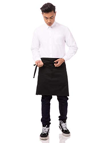 Chef Works Unisex Half Bistro Server Apron - color: Black