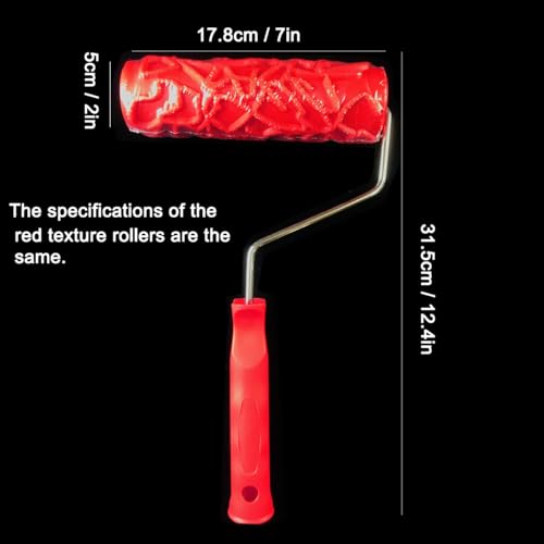 7" Texturing Roller, Patterned Textured Paint Roller, Drywall Texture Tool | Art Texture Roller, Embossed Rubber Paint Roller Supplies, Knockdown Texture Tool for DIY Household Wall Painting (BK091R) - style: EG091R