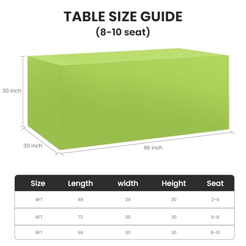 Ascoza 2 Pack Fitted Tablecloth for 8 Foot Rectangle 96 x 30 Inch Apple Green Table Covers Water Resistant Polyester Cloth for Folding, Parties,Display, Trade Show (Apple Green) - color: Apple Green, size: 8FT