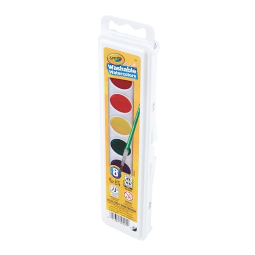 Crayola Washable Watercolors, Kids Paint Set, 8ct