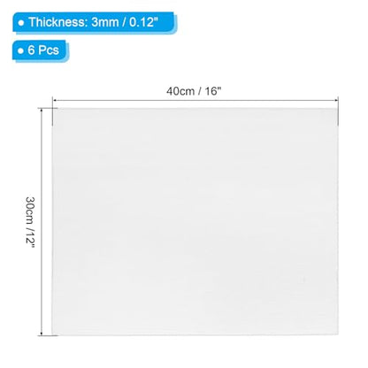PATIKIL 12x16 Canvas Boards for Painting, 6 Pack 100% Cotton Square Triple Primed Stretched Blank Art Canvas Panel Bulk Thin for Acrylic, Oil, Tempera Paints, White - size: 12x16inch