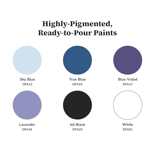 DecoArt Fluid Art Ready-to-Pour Paint Set – Galactic Colors, Set of 6 (4 fl oz Bottles) – Acrylic Pouring Paints for Canvas, Wood & DIY Art Projects - color: Multi – Galactic