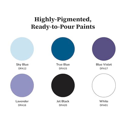 DecoArt Fluid Art Ready-to-Pour Paint Set – Galactic Colors, Set of 6 (4 fl oz Bottles) – Acrylic Pouring Paints for Canvas, Wood & DIY Art Projects - color: Multi – Galactic