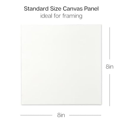 KINGART White Canvas Panel Set – Square, 8x8 Inch, 14-Pack – 100% Cotton, Pre-Primed Gesso Artist Boards for Acrylic, Oil, Sketching, & Mixed Media Painting - color: White, size: 8" x 8"