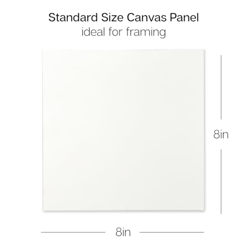 KINGART White Canvas Panel Set – Square, 8x8 Inch, 14-Pack – 100% Cotton, Pre-Primed Gesso Artist Boards for Acrylic, Oil, Sketching, & Mixed Media Painting - color: White, size: 8" x 8"
