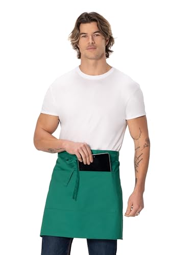 Chef Works Unisex Half Bistro Server Apron - color: Kelly Green