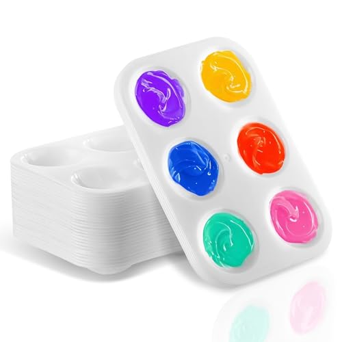 32 PCS Paint Tray Palette, White Plastic Paint Pallets