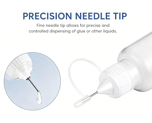 2pc 5ml Precision Needle Tip, Empty Dropper Plastic Bottles, glue needle applicator, Applicator DIY Quilling Tool Squeeze Bottle for Paper Quilling DIY Craft