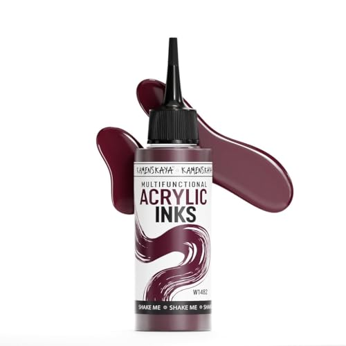 Acrylic Inks for Artists - Marsala Acrylic Ink, 3.38 Fl Oz (100 ml) | Highly Concentrated, Multifunctional Liquid Acrylic Paint - color: Marsala