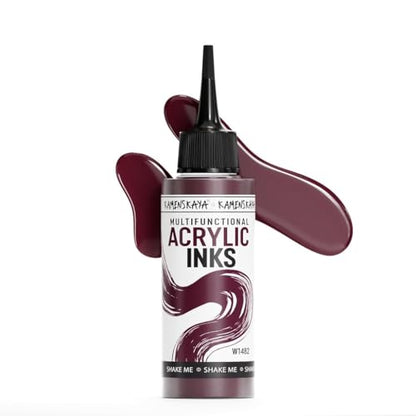 Acrylic Inks for Artists - Marsala Acrylic Ink, 3.38 Fl Oz (100 ml) | Highly Concentrated, Multifunctional Liquid Acrylic Paint - color: Marsala