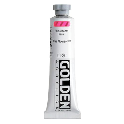 GOLDEN Heavy Body Acrylics, Fluorescent Pink, 2 fl. oz. Tube