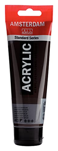 Amsterdam Standard Series Acrylic Paint Tube, Vandyke Brown 403, 4 fl oz | Vibrant Color with Acrylic Resin Binder, High Lightfastness, Water-Based, Strong Coverage, Visible Brush Strokes - color: Vandyke Brown, size: 4.05 Fl Oz (Pack of 1)