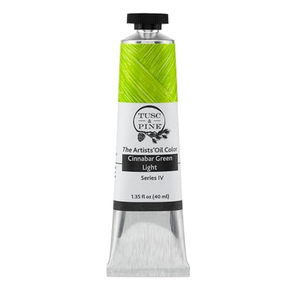 Tusc & Pine Artist Oil Paint - Cinnabar Green Light, 40 ml, Non-Yellowing, Rich & Creamy Consistency, Maximum Pigment Load, Small Batch Milled Oil Paints Made in the USA - color: Cinnabar Green Light, size: 1.35 Fl Oz (Pack of 1)