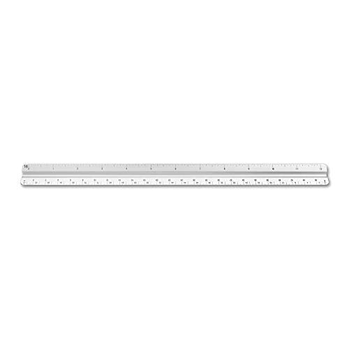 Alumicolor 3650-1 Aluminum Combination Solid Drafting Scale, 12IN, Silver - color: Silver, size: 12 Inch, style: Combination