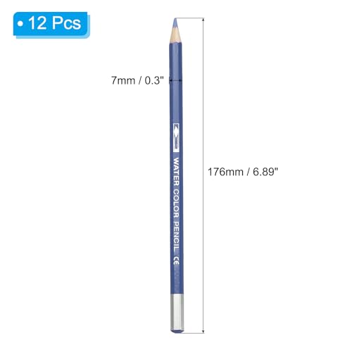 PATIKIL Watercolor Pencil, 12Pcs Water Soluble Pencils for Blending, Coloring, Sketch Drawing, Painting, Ocean Blue - color: Ocean Blue
