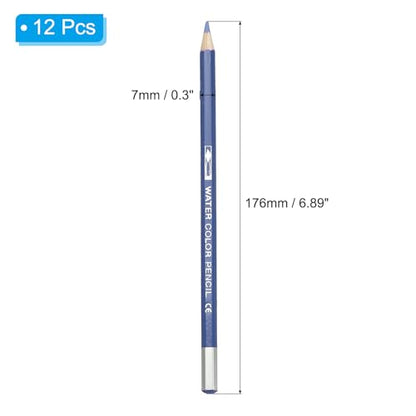 PATIKIL Watercolor Pencil, 12Pcs Water Soluble Pencils for Blending, Coloring, Sketch Drawing, Painting, Ocean Blue - color: Ocean Blue