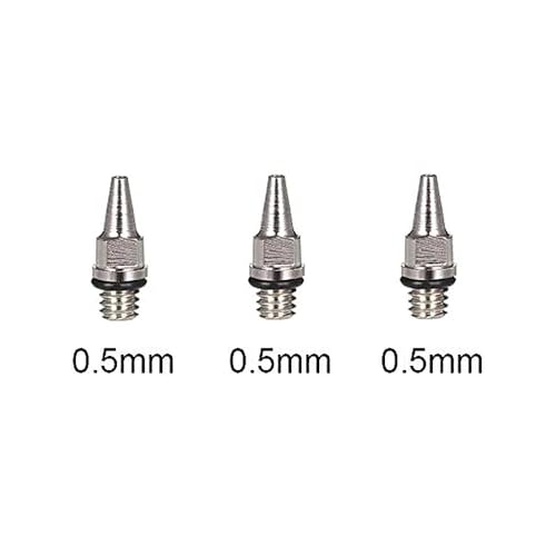 HUBEST 0.5mm Airbrush Needle Nozzle Kit, 3 Sets for Iwata Master - size: 0.5MM