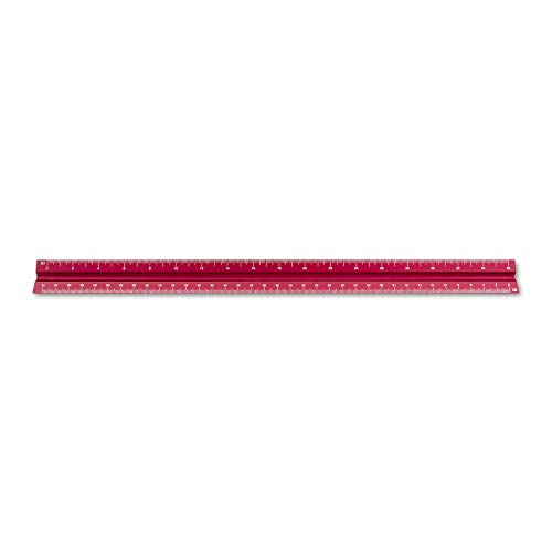 Alumicolor Aluminum Engineer Solid Drafting Scale, 12IN, Red - color: Red, size: 12 Inch, style: Engineer