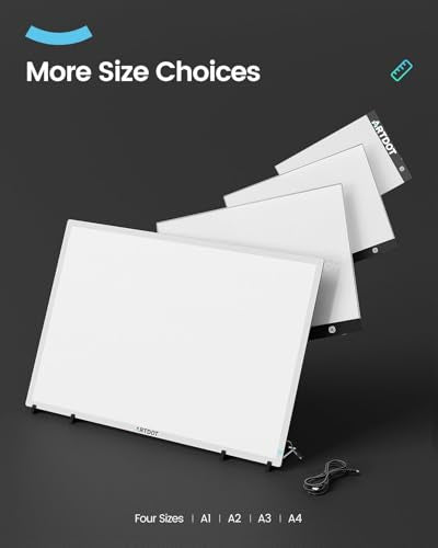 ARTDOT A1 Large LED Light Pad for Diamond Painting AC Powered Light Board Kit Adjustable Brightness Light Box Drawing for 5D Diamond Painting Kits - size: A1