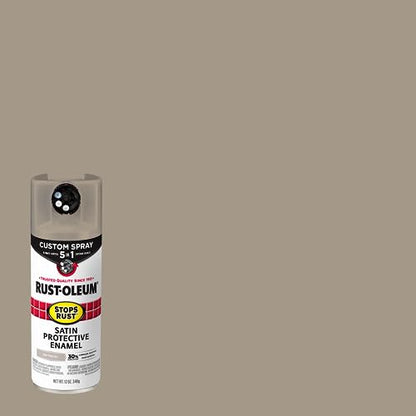 Rust-Oleum Stops Rust Custom 5-in-1 Spray Paint, Satin Driftwood - color: Satin Driftwood, size: 12 Ounce (Pack of 6)