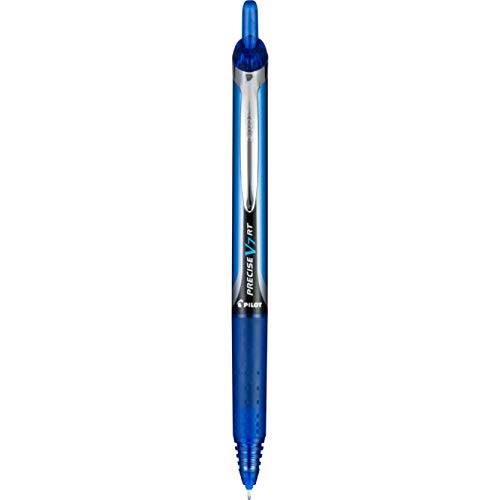 Pilot Precise V7 RT Refillable & Retractable Liquid Ink Rollerball Pens, Blue Ink Pens, Fine Point (0.7 mm), 6-Pack - Ideal for School, Journaling, and Office Writing - color: Blue, size: 6 Count (Pack of 1)