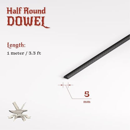 The Foamory Black EVA Foam Dowel - Half Round 5mm x 1M Length Craft Stick - color: 1 Pack: 1M Length - 05mm Thickness, style: Black - Half Round Dowel