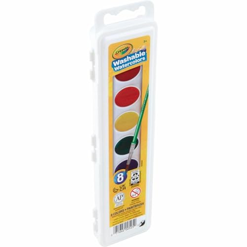 Crayola Washable Watercolors, Kids Paint Set, 8ct