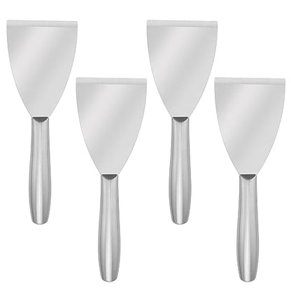 4 Pack 3 Inch Putty Knife Scraper, Putty Knife Set, Stainless Steel Putty Knife, Wallpaper Scraper Paint Scraper Tool for Spreading Drywall Spackle, Plasterboard Mud, Scraping Paint, by GENHAKON.