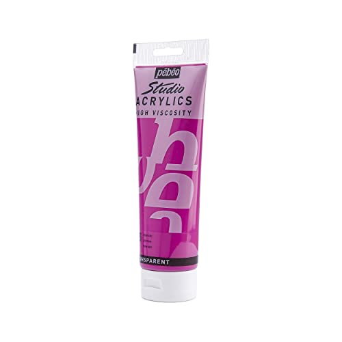 Pebeo Studio Acrylics High Viscosity, Fine Acrylic, 250 ml - AZO Pink (169-055), 8.45 Fl Oz (Pack of 1) - color: Azo Pink, size: 8.45 Fl Oz (Pack of 1)