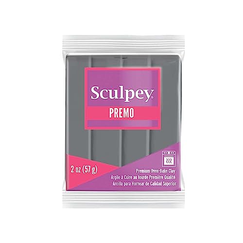 Sculpey Premo™ Polymer Oven-Bake Clay, Slate Gray, Non Toxic, 2 oz. bar, Great for Jewelry Making, Holiday, DIY, Mixed Media and Home décor Projects. Premium Clay Perfect for clayers and Artists. - color: Slate, size: 2 oz