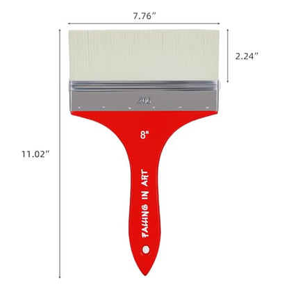 Large 8 Inch Flat Paddle Paint Brush | Scale Brush, Blending Paint Brush, Wide Flat Paint Brushes for Oil and Acrylic Paints - color: Flat, size: 8''