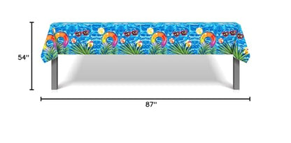1 Pack Summer Pool Party Plastic Tablecloth 54 x 87 Inch Long Rectangular Table Cover for Buffet,Birthday Party Holiday Dinner,Picnic or Tablecloth for Kitchen Event Use - color: Pool