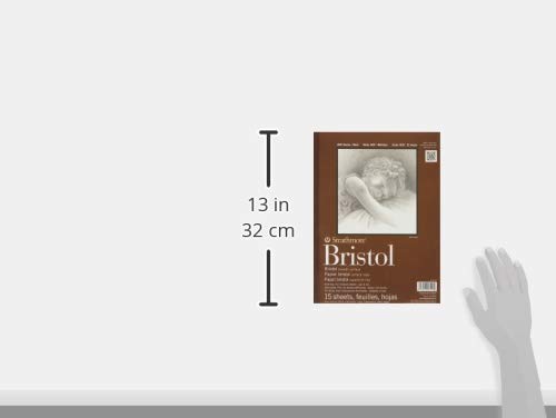 Strathmore 400 Series Bristol Paper Pad, Smooth, Tape Bound, 9x12 inches, 15 Sheets (2-ply) - Artist Paper for Adults and Students - Markers, Pen and Ink - color: Smooth, 2 Ply, size: 9x12