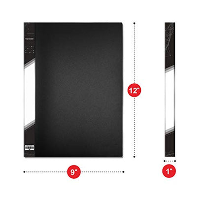 Presentation Book 40 Clear Pockets Sleeves Protectors Art Portfolio Clear Book for Artwork, Report Sheet, Letter （8.5x11.5inch - size: 8.5x11.5inch (Black)