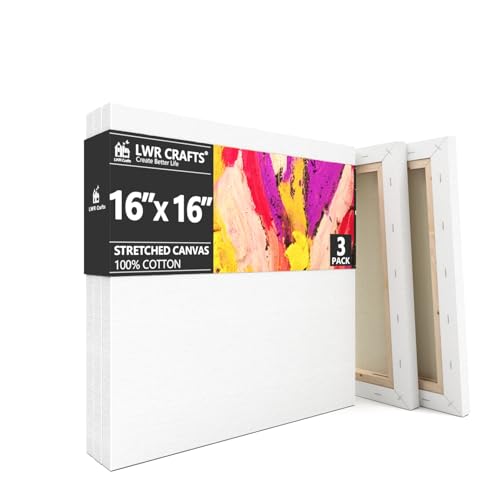 Stretched Canvas 16" X 16" Pack of 3 - size: 16"x16"x3