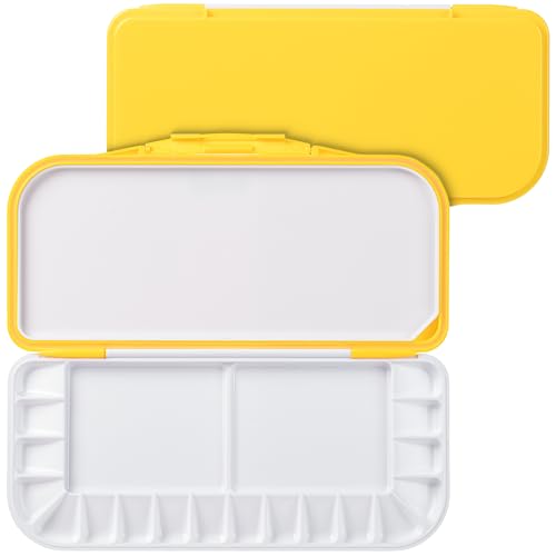 Mr. Pen- Airtight Watercolor Palette with Lid, 18 Wells & 2 Mixing Areas - color: Yellow, size: 1 Pack