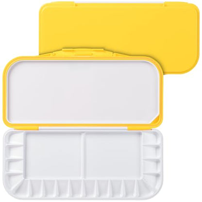 Mr. Pen- Airtight Watercolor Palette with Lid, 18 Wells & 2 Mixing Areas - color: Yellow, size: 1 Pack