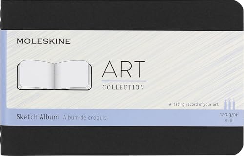 Moleskine Art Sketch Album, Hard Cover, Pocket (3.5" x 5.5") Plain/Blank, Black, 72 Pages