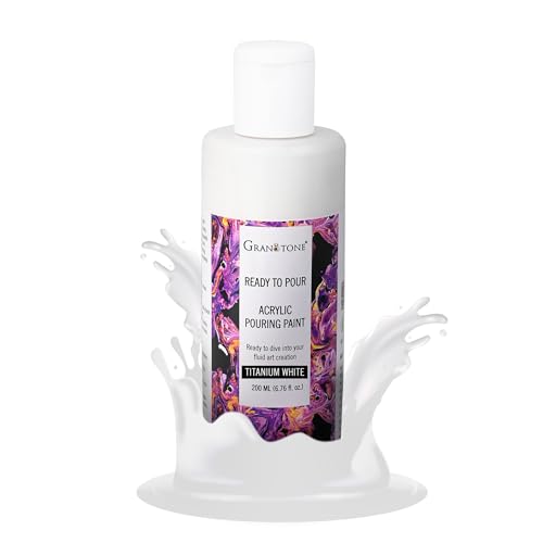 GRANOTONE Pouring Paint Titanium White 6.76 fl oz 200 ml - color: TITANIUM WHITE