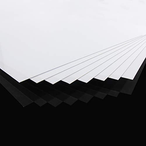 ABS0905 8pcs 0.5mm Thickness 200mm x 250mm White Sheets 9.84'' x 7.87'' x 0.02'' ABS Styrene Sheets for Model Train Layout New (0.5mm) - size: 0.5mm