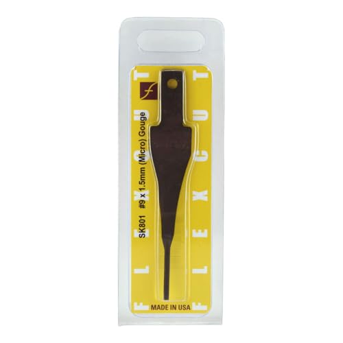 Flexcut Wood Carving Tools | SK Interchangeable Blades | #9, 1.5mm Micro Gouge | Razor Sharp 1095 High Carbon Steel | Handle Not Included | SK801| Made in the U.S.A. for Wood Carvers and Hobbyists